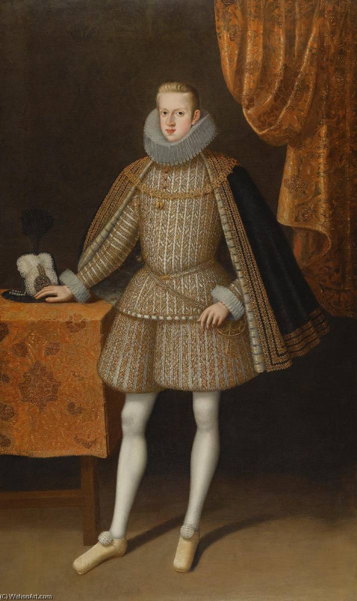 Portrait Of Philip Iv Of Spain (1605 1665), Full Length, Standing Beside A Table Before A Partly Draped Curtain Portrait Of Isabel De Borbón (1602 1644), Full Length, Standing Beside A Table Before A Partly Draped Curtain — Rodrigo De Villandandro
