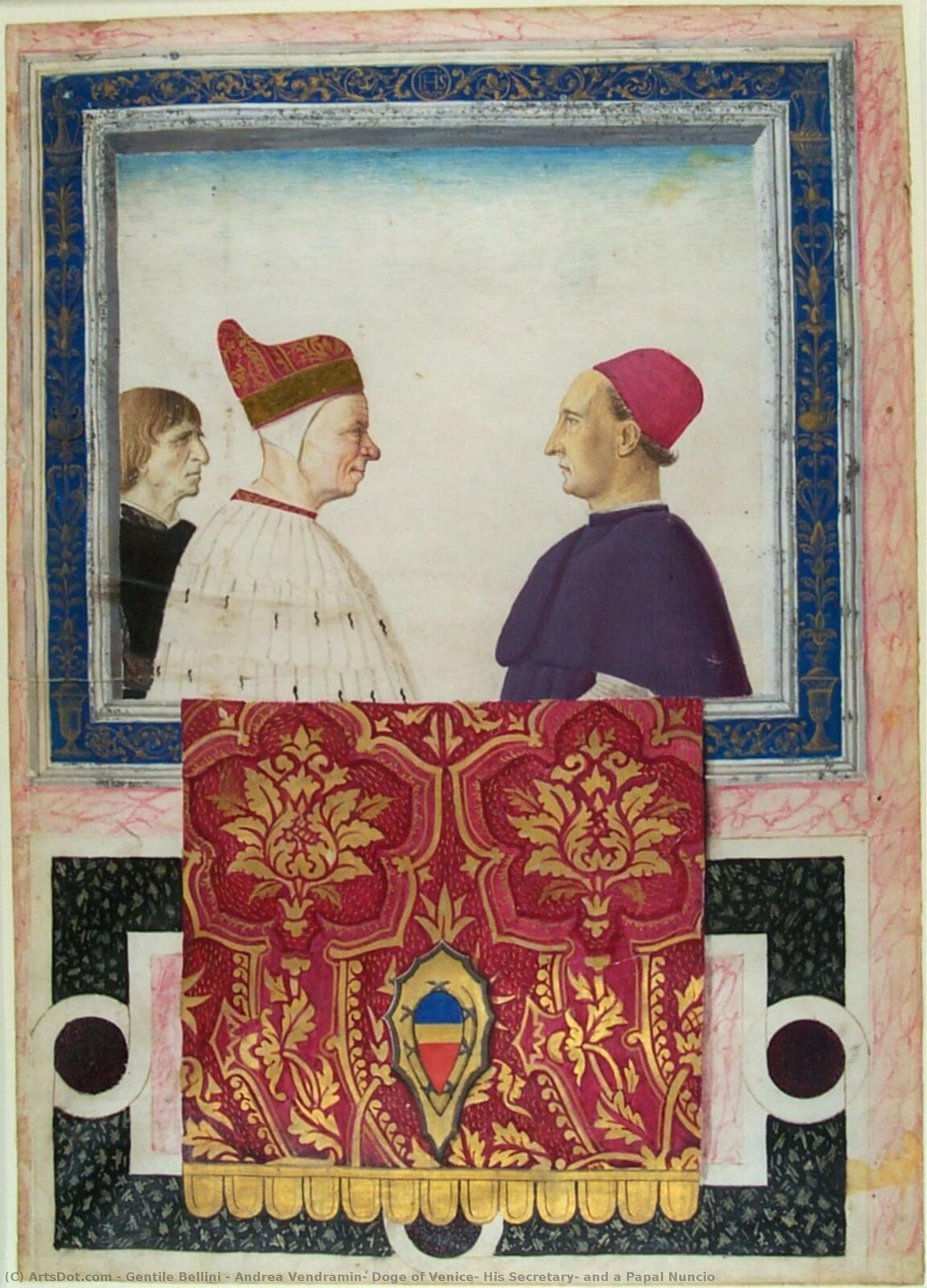 Andrea Vendramin, Doge Of Venice, His Secretary, And A Papal Nuncio — Gentile Bellini