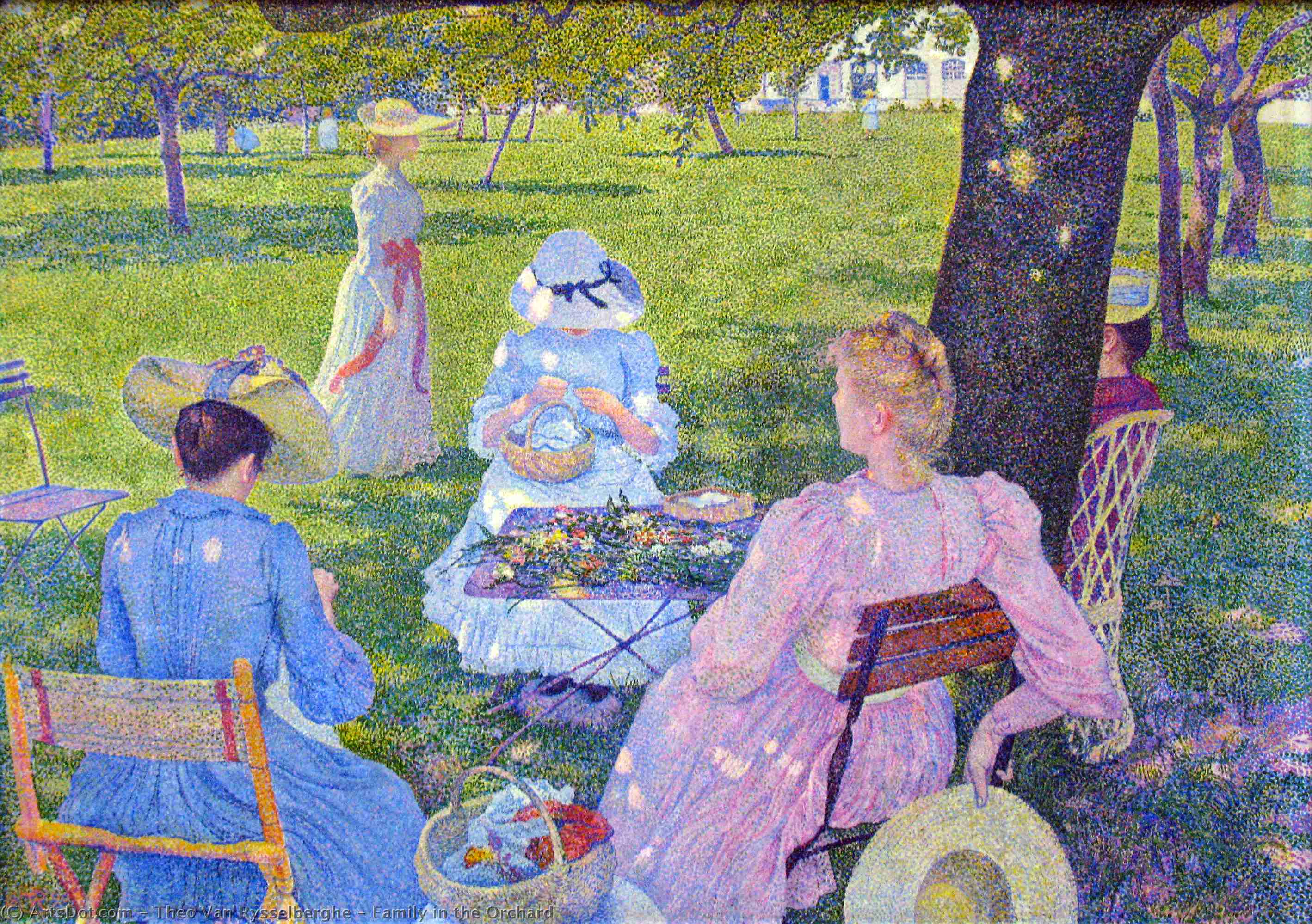Family In The Orchard — Theo Van Rysselberghe