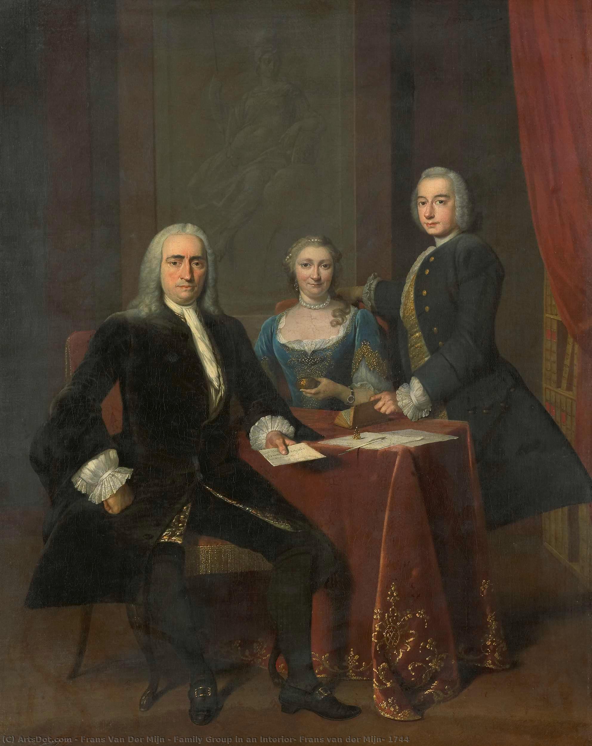 Family Group In An Interior, Frans Van Der Mijn, 1744 — Frans Van Der Mijn