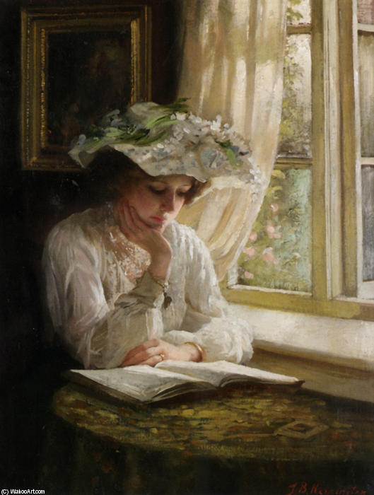 Lady Reading By A Window — Томас Бенджамин Кеннингтон