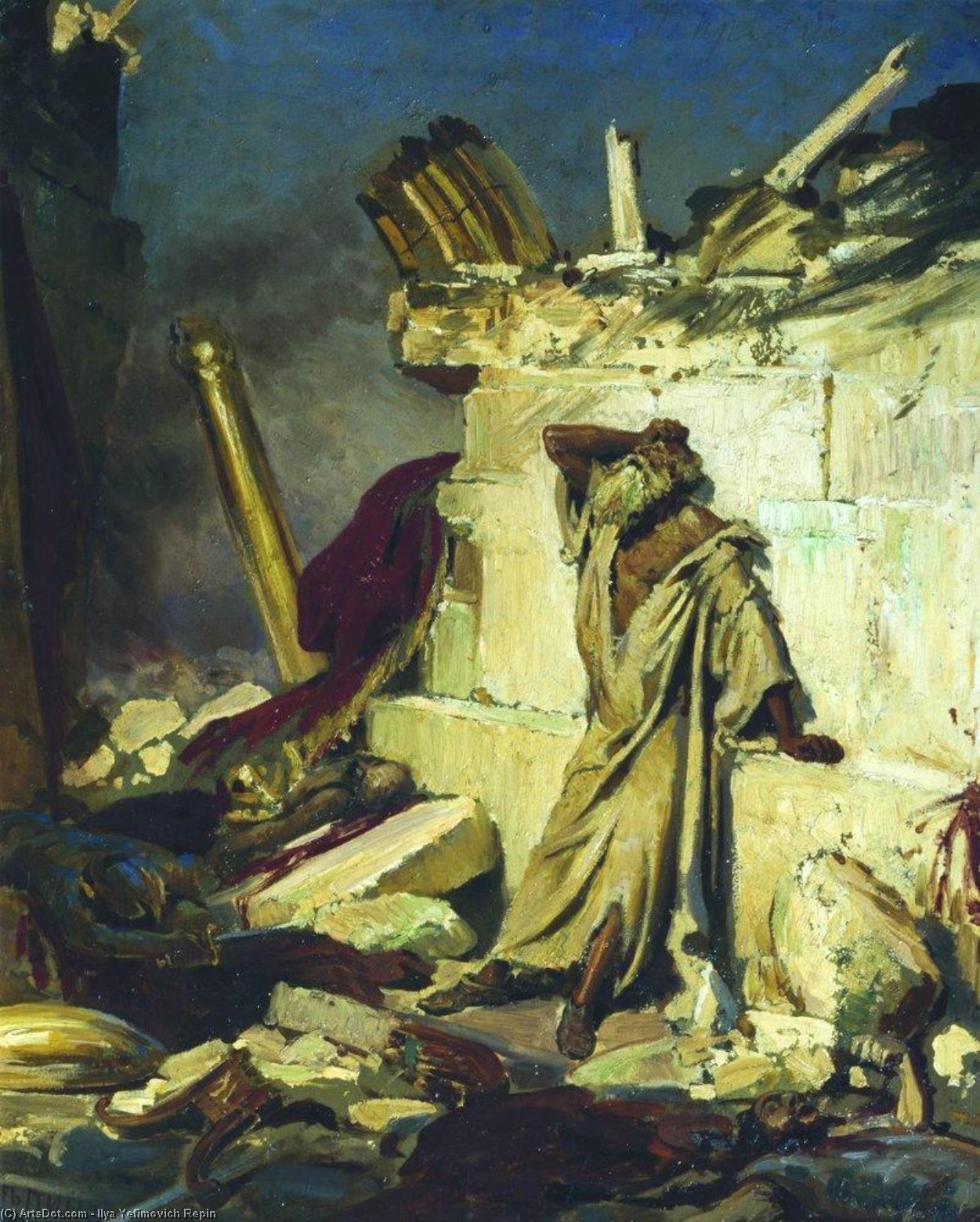 Cry Of Prophet Jeremiah On The Ruins Of Jerusalem (on A Bible Subject) — Ilya Yefimovich Repin