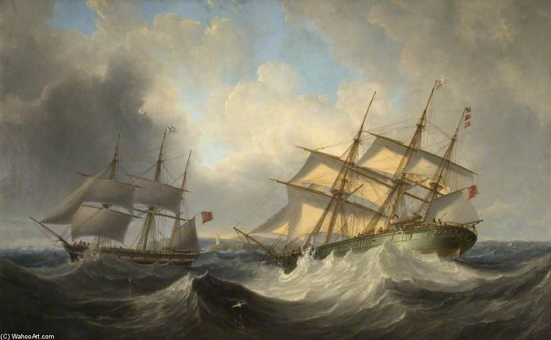 Sea Piece With Ships — Джон Уилсон Кармайкл