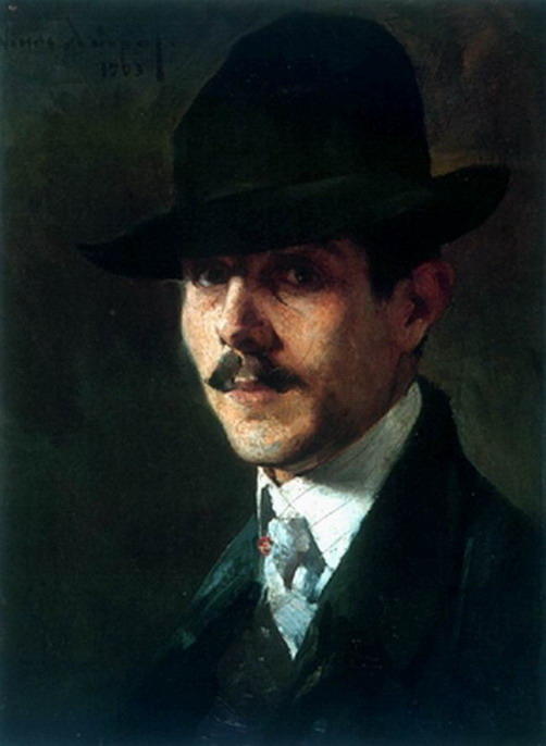 Portrait Of Painter Oumvertos Argyros — Nikolaos Lytras