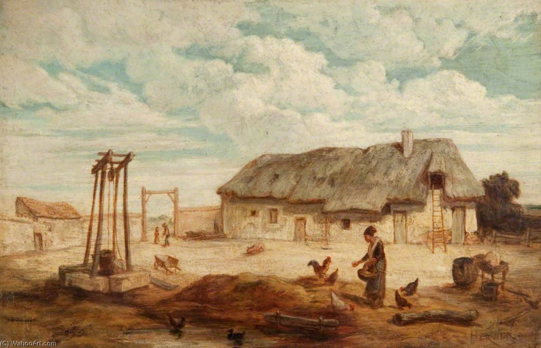 The Farmyard — Louis Adolphe Hervier