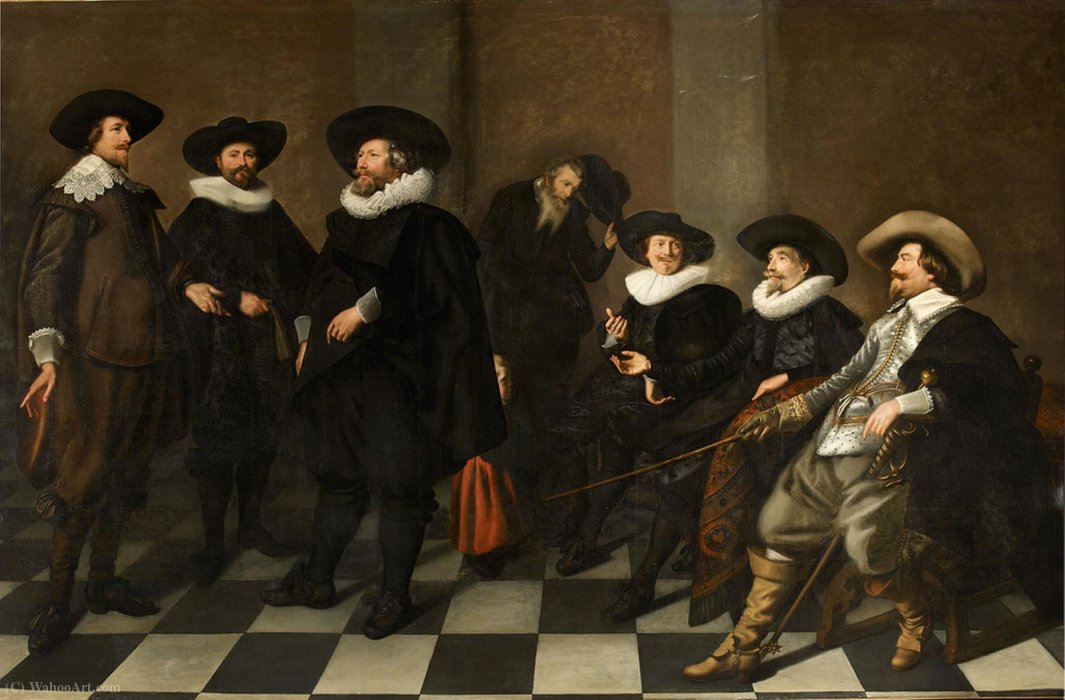 Portrait Of The Regents Of The Amsterdam City Orphanage In (1633.) — Abraham De Vries