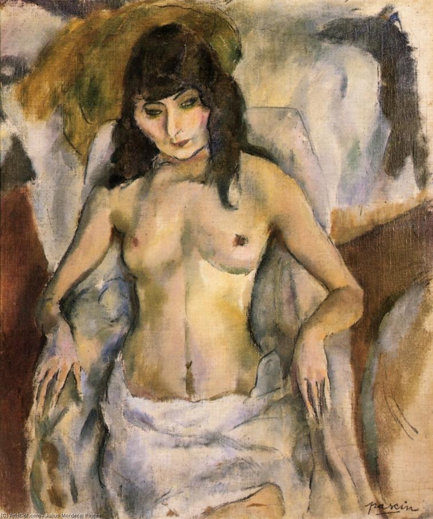 Nude In An Armchair — Julius Mordecai Pincas