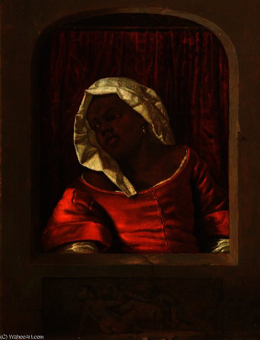 Head Of A Negress In A Simulated Opening — Gabriel Metsu