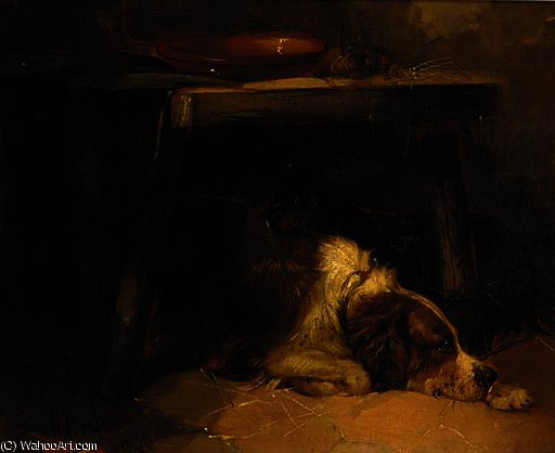 Setters Resting Under A Table — George Armfield (smith)
