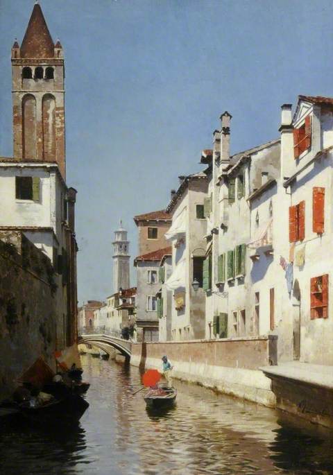 A Canal Scene, Venice — Rubens Santoro