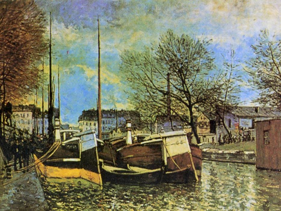 Barges On The Saint Martin Canal — Alfred Sisley