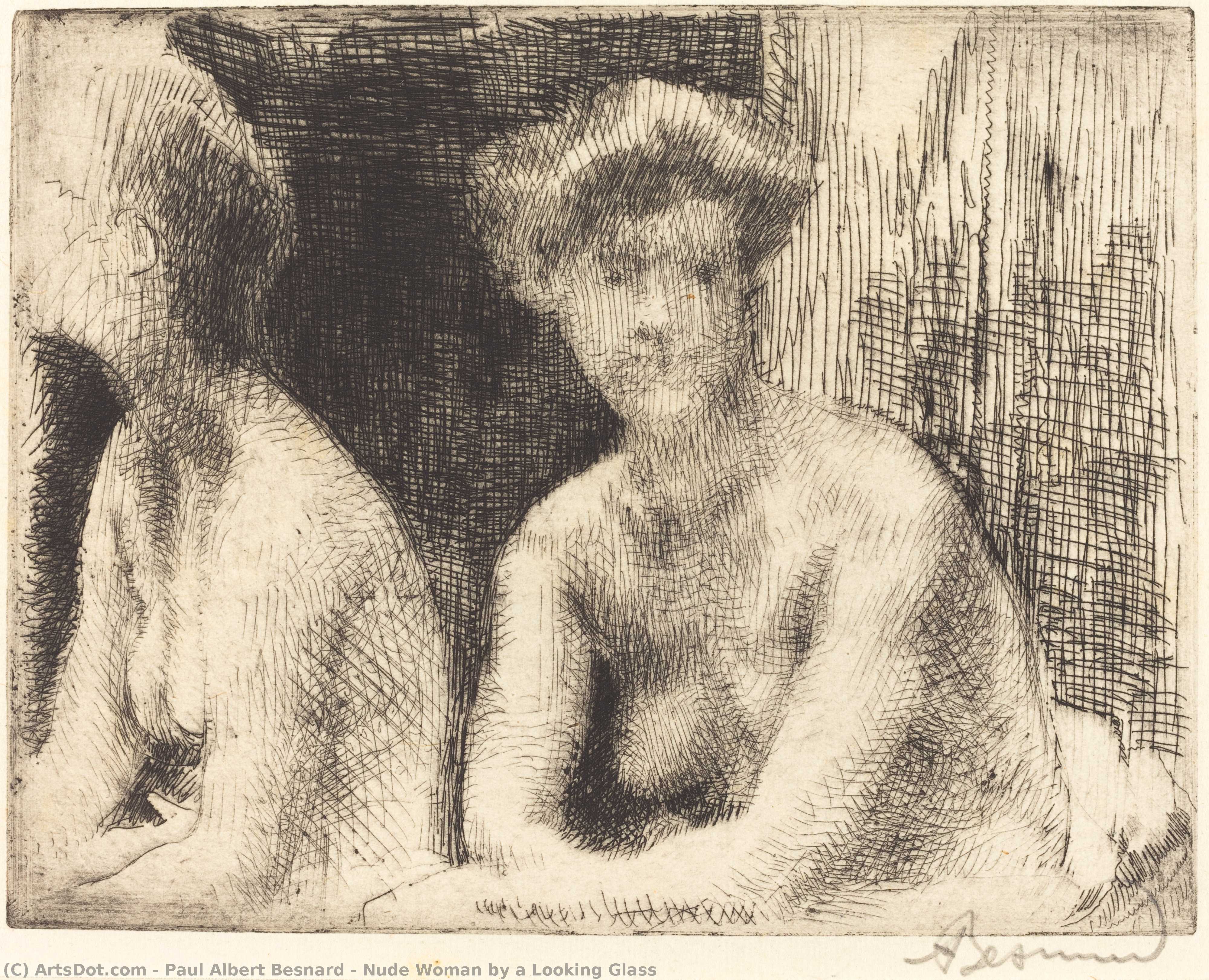 Nude Woman By A Looking Glass — Paul Albert Besnard