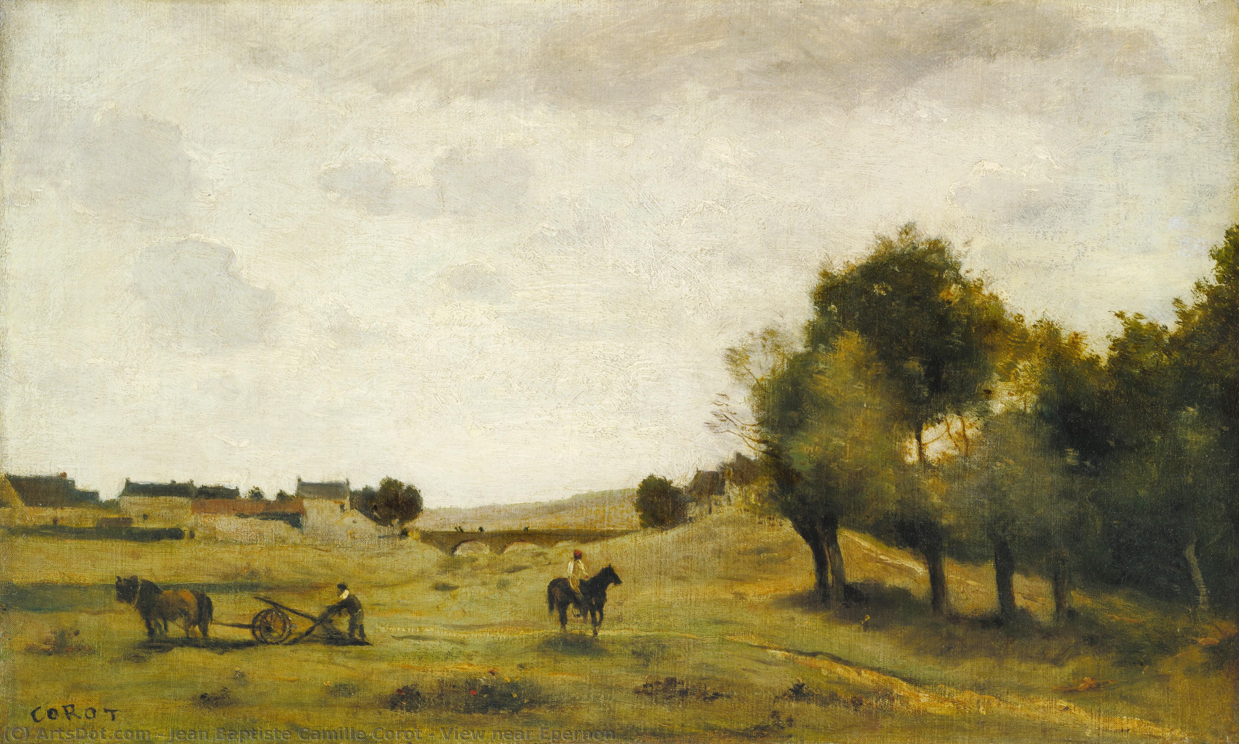 View Near Epernon — Jean-baptiste-camille Corot