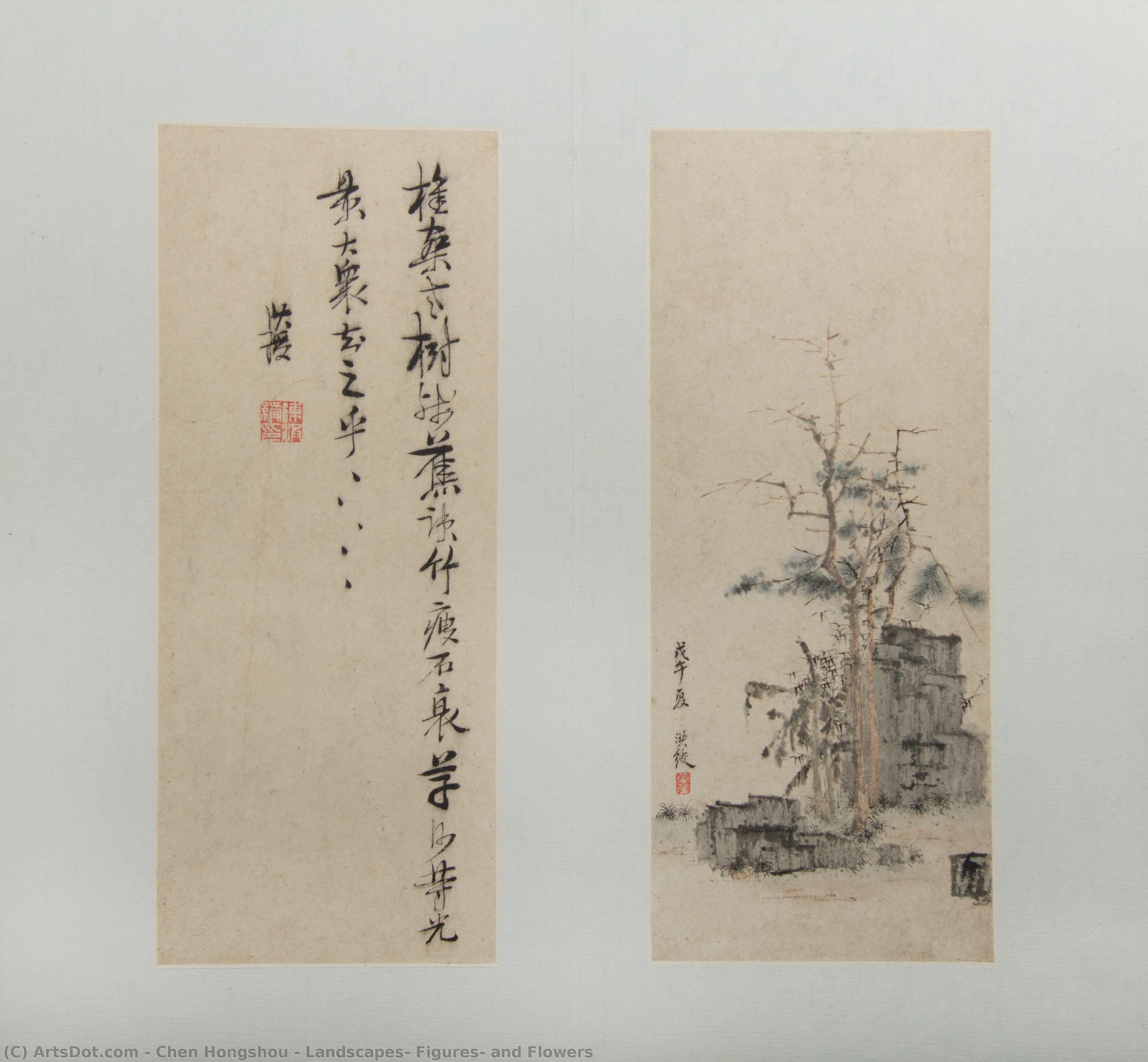 Landscapes, Figures, And Flowers — 陳洪綬