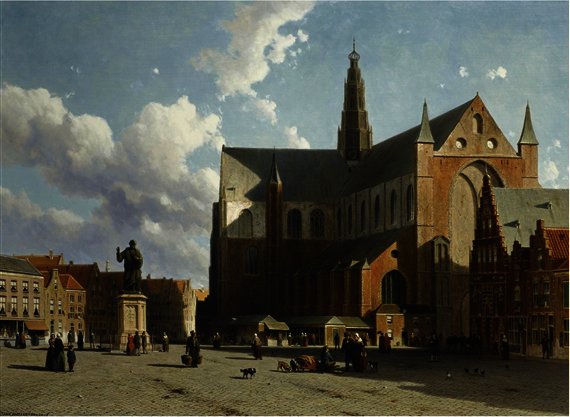 A View Of The Grote Markt With The Sint Bavo, Haarlem — Jan Weissenbruch