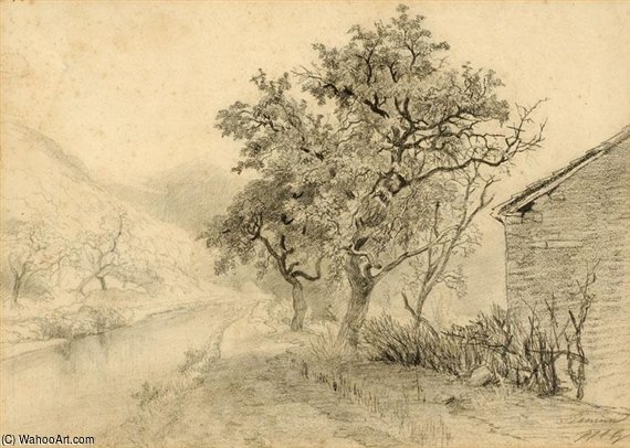 Trees Bordering A Brook — Пауль Йозеф Константин Габриэль