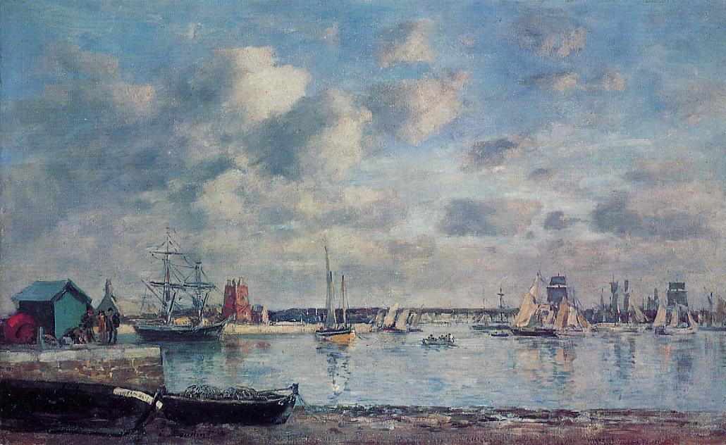 Camaret, Boats In The Harbor — Eugène Louis Boudin