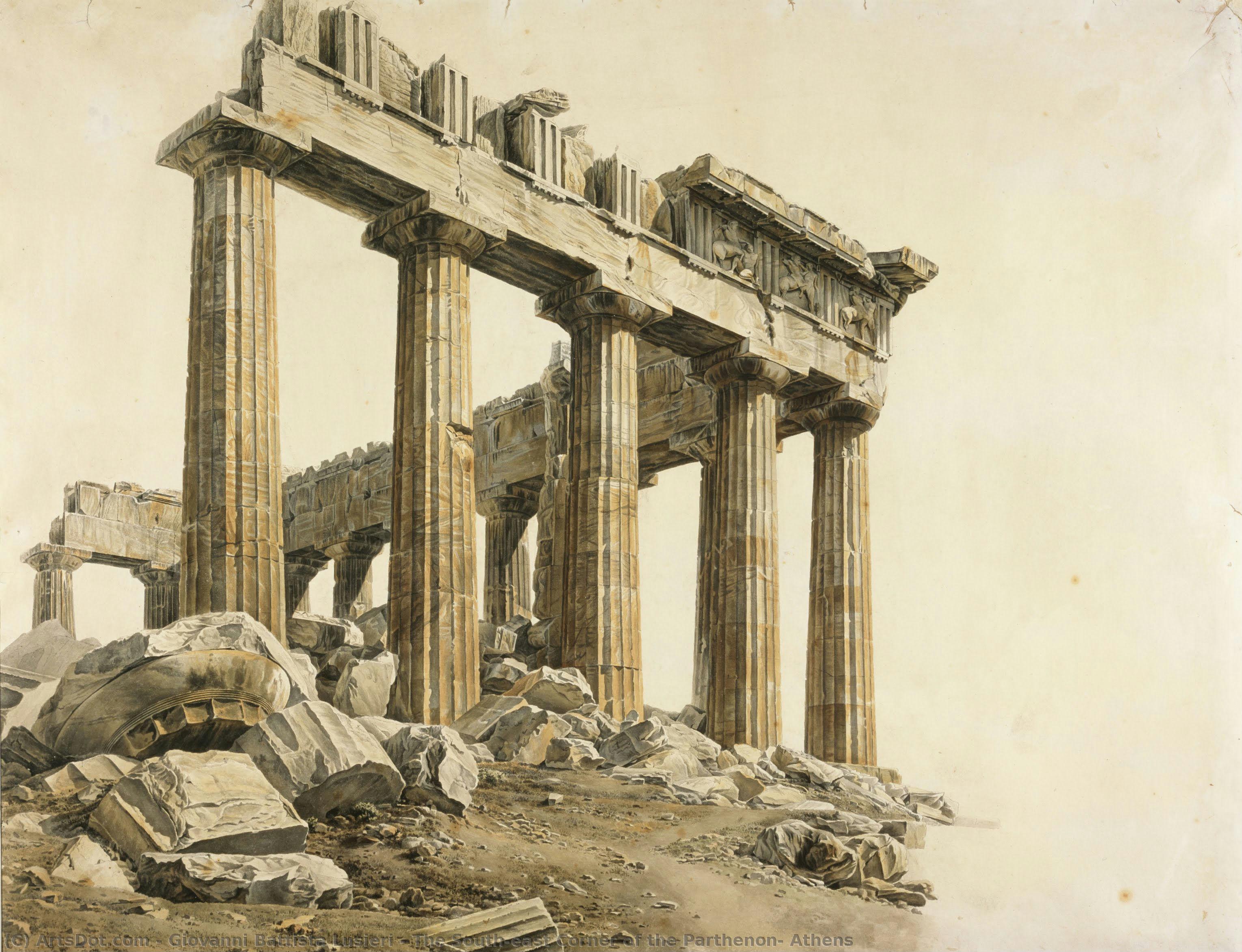 The South-east Corner Of The Parthenon, Athens — Giovanni Battista Lusieri