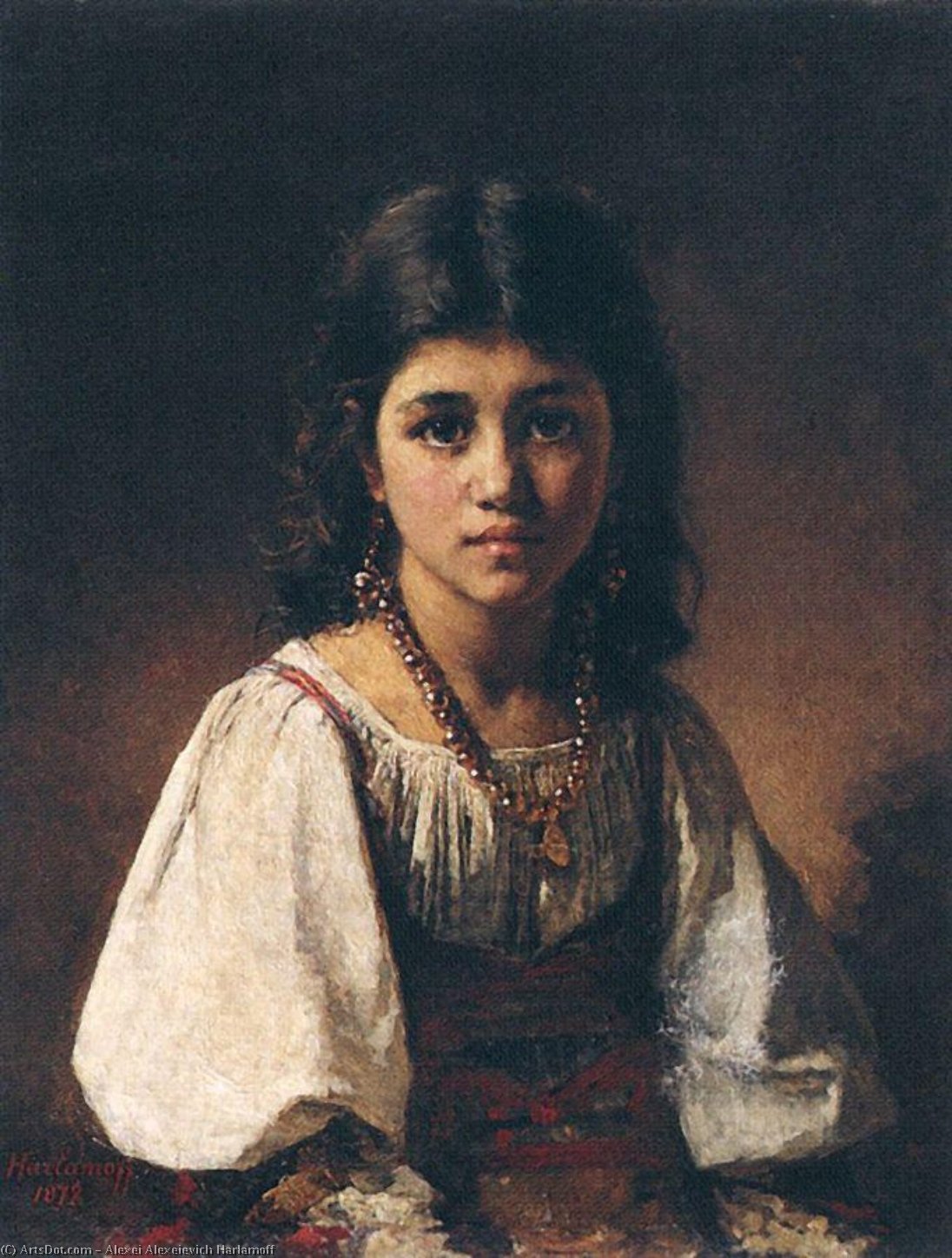 Portrait Of A Gypsy Girl — Alexei Alexeievich Harlamov