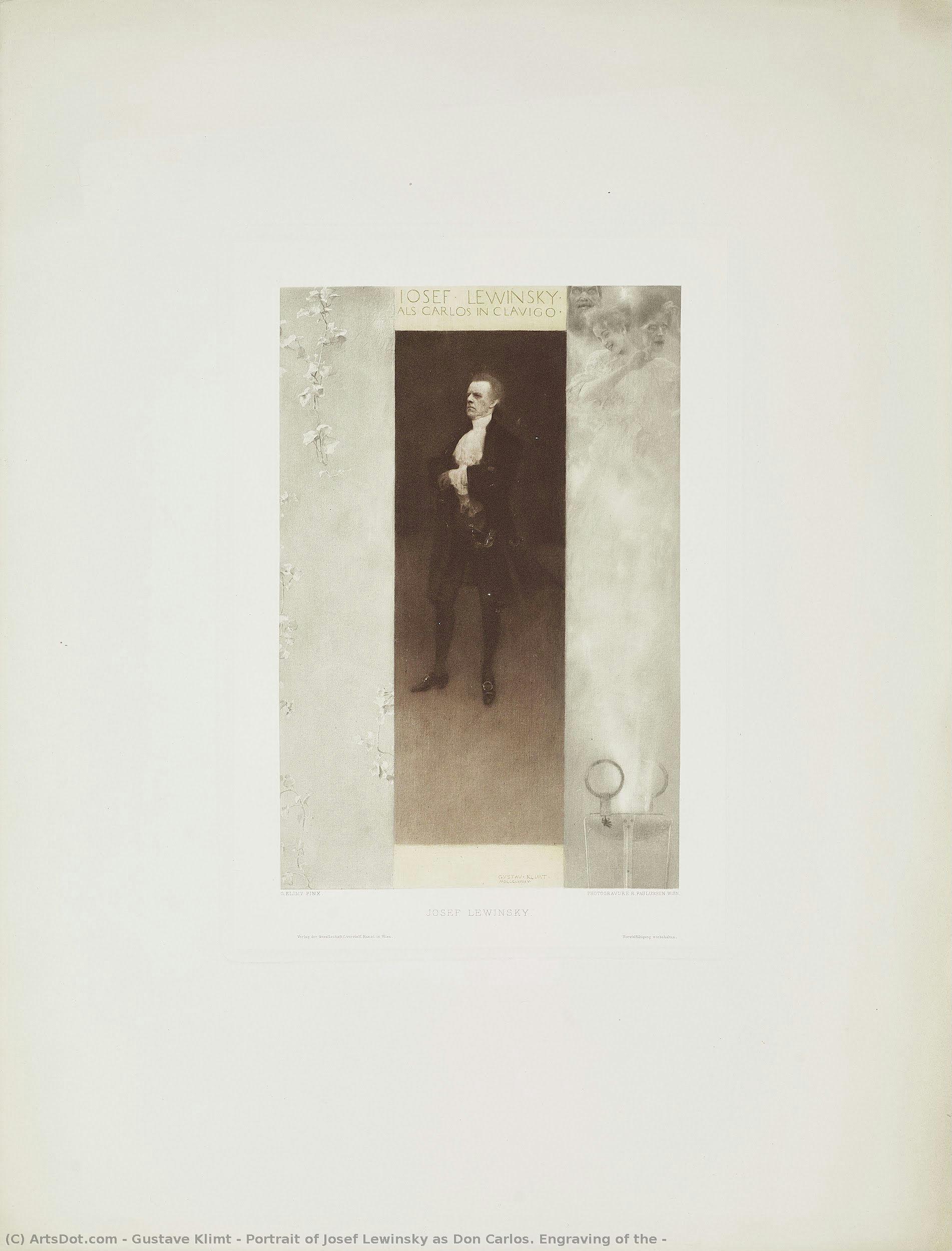 Porträt Von Josef Lewinsky Als Don Carlos — Gustav Klimt