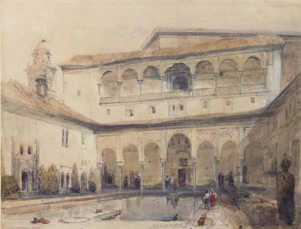 The Court Of Myrtles, Alhambra — David Roberts
