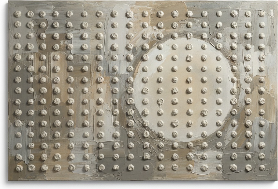 Monolithic Echoes In Greige: A Sculptural Study Of Rhythmic Light And Tactile Serenity — David Moreau