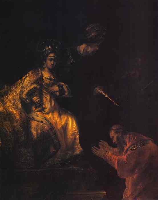 Haman Begging Esther For Mercy — Рембрант