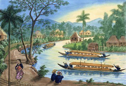 View Near The Town Of Tagnig On The Pasig River — Jose Honorato Lozano