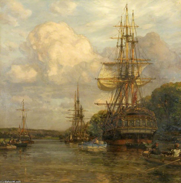 Privateers Tied Up At Hungroad In The Early Nineteenth Century — Arthur Wilde Parsons