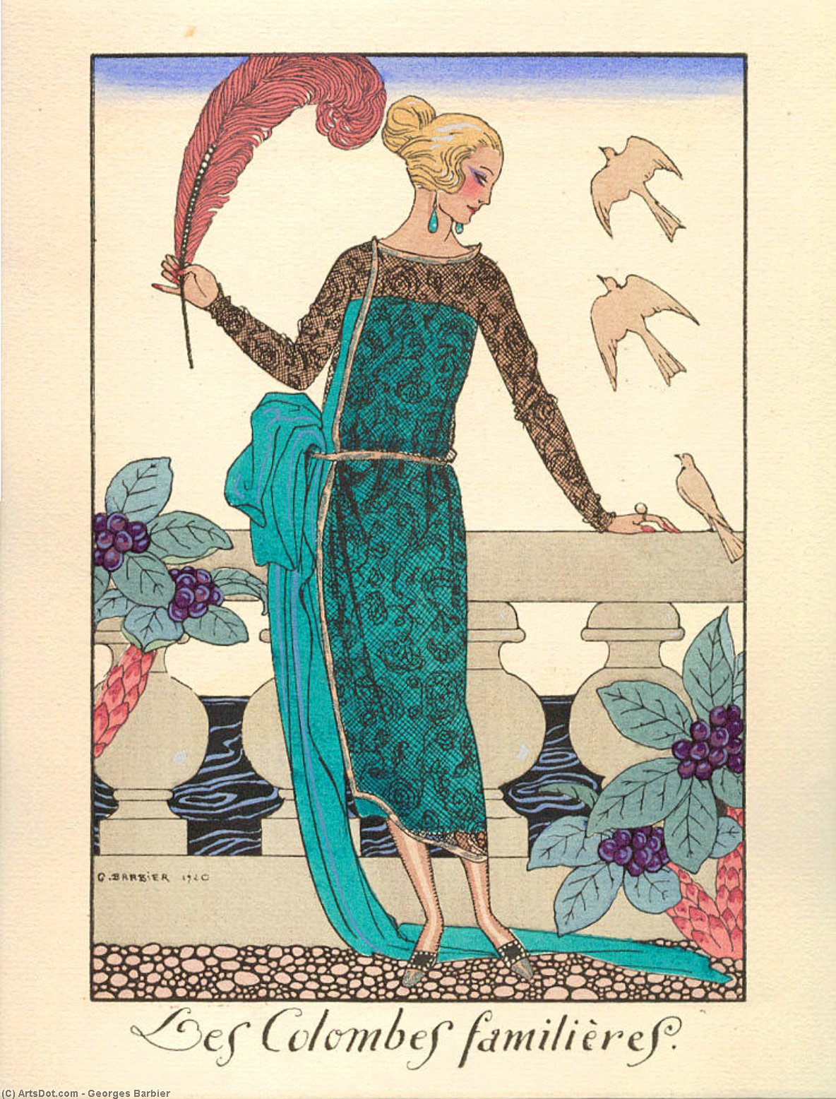Les Columbes Familieres — Georges Barbier