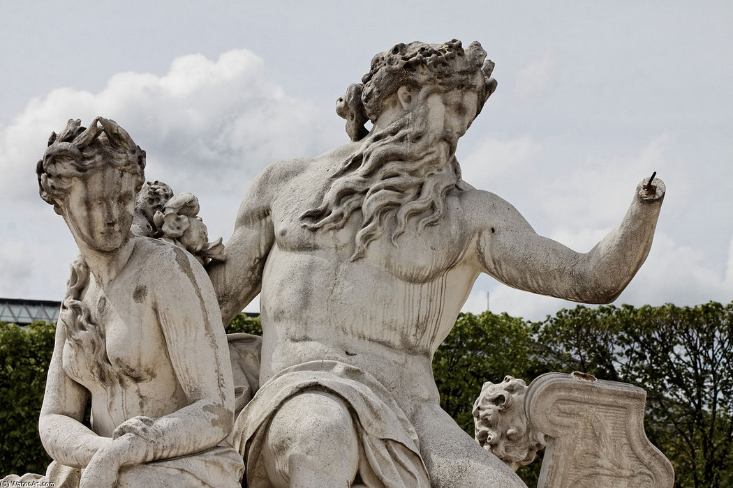 La Statue De La Loire Et Du Loiret Dans Le Jardin Des Tuileries A Paris — Corneille Van Clève