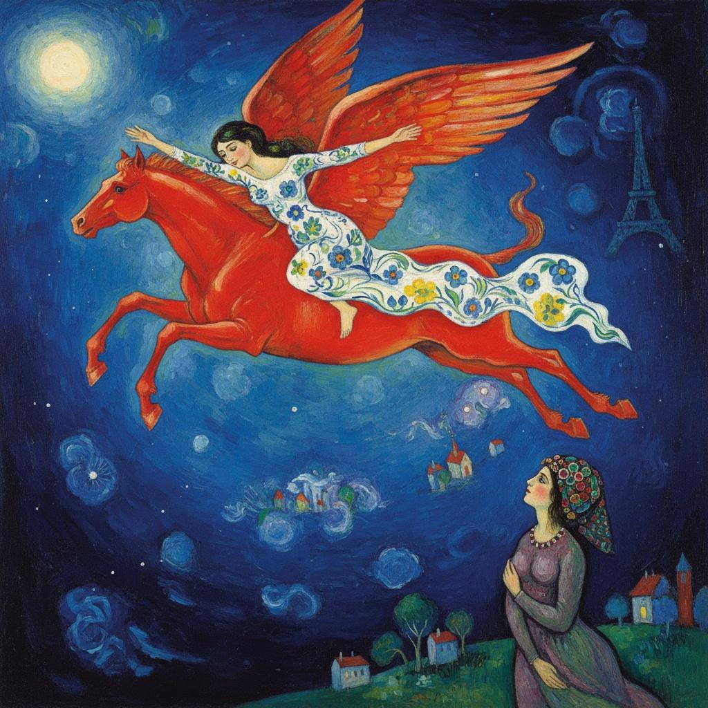 Nocturne Of The Crimson Rider: A Celestial Reverie — Marc Duvallier