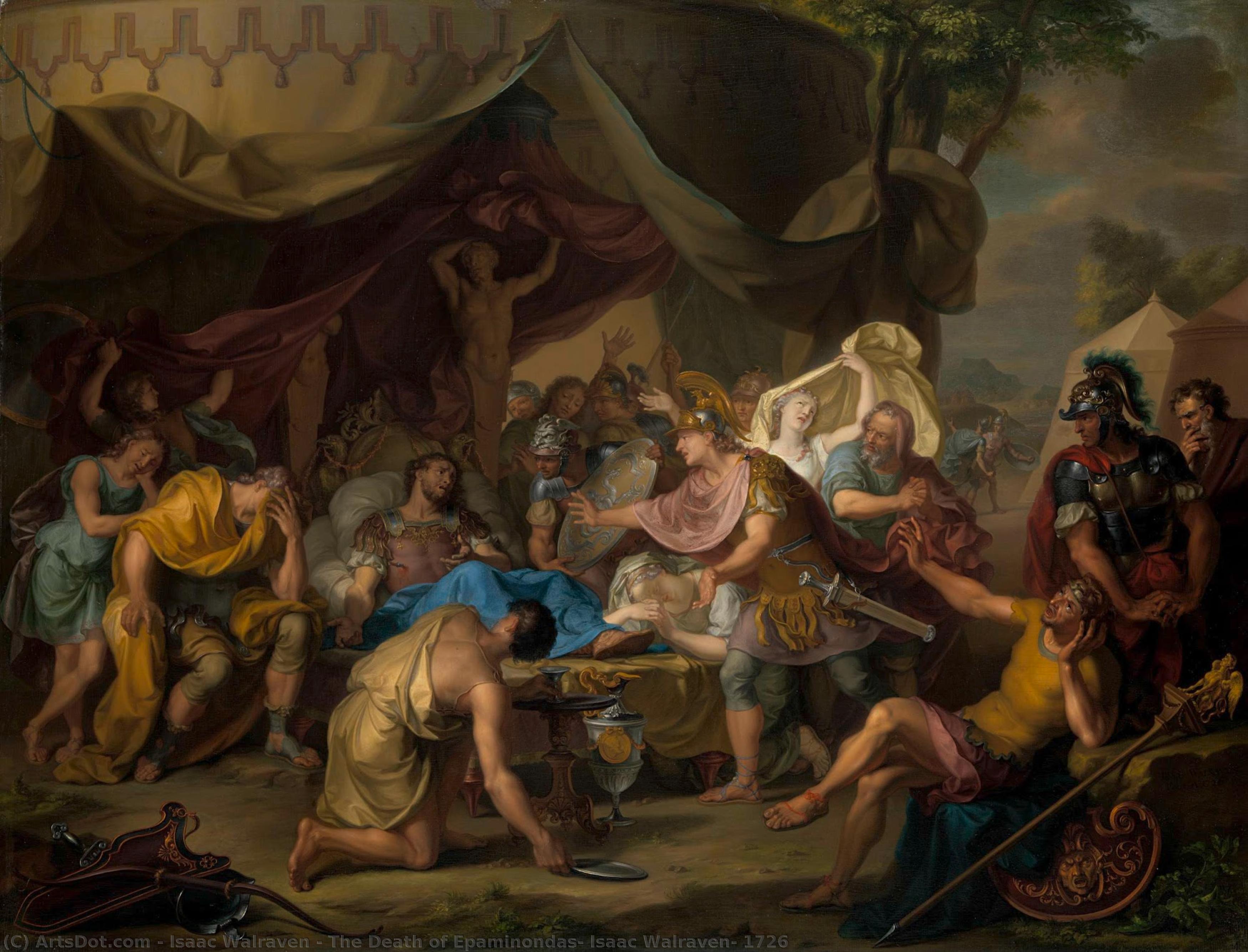 The Death Of Epaminondas, Isaac Walraven, 1726 — Isaac Walraven