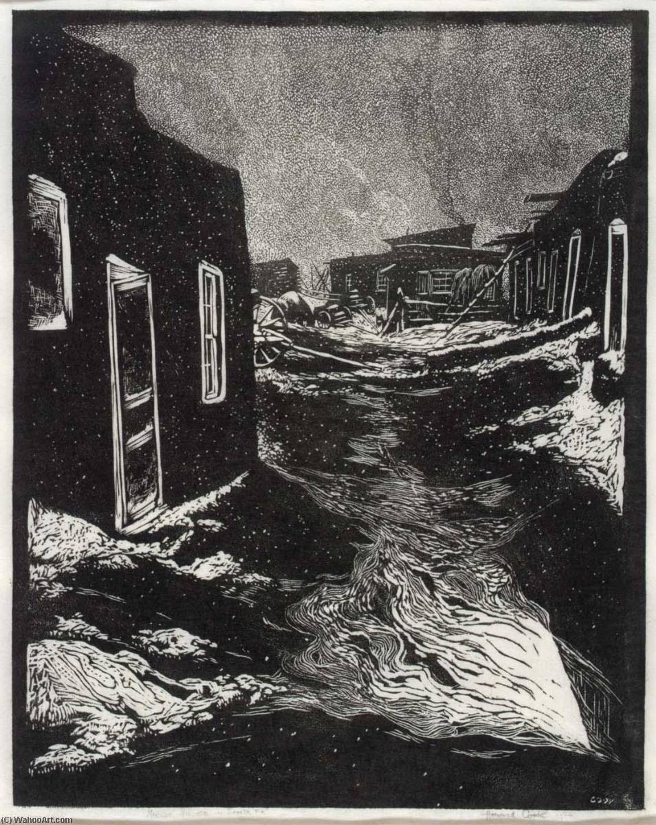 Snow And 'dobe (snow And 'dobe, Santa Fé Mexican Village In Santa Fé) — Howard Cook