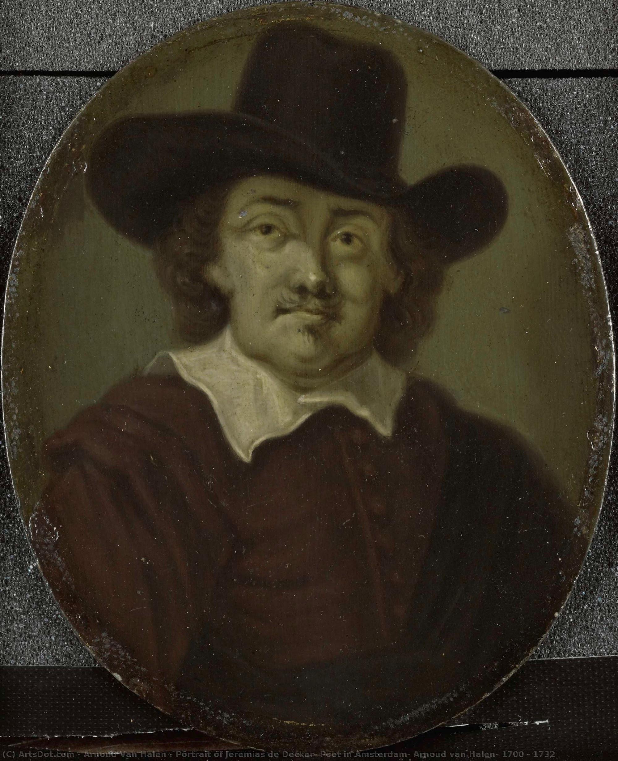 Portrait Of Jeremias De Decker, Poet In Amsterdam, Arnoud Van Halen, 1700 - 1732 — Arnoud Van Halen