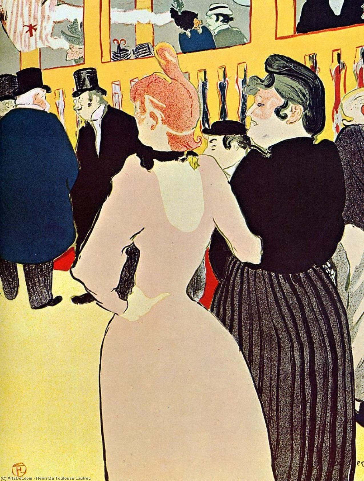 At The Moulin Rouge - La Goulue With Her Sister — Henri De Toulouse-lautrec