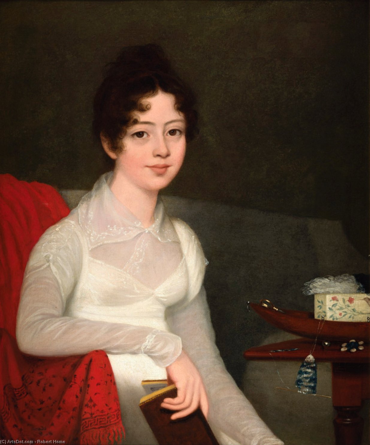 Portrait Of A Young Lady Seated — Robert Home