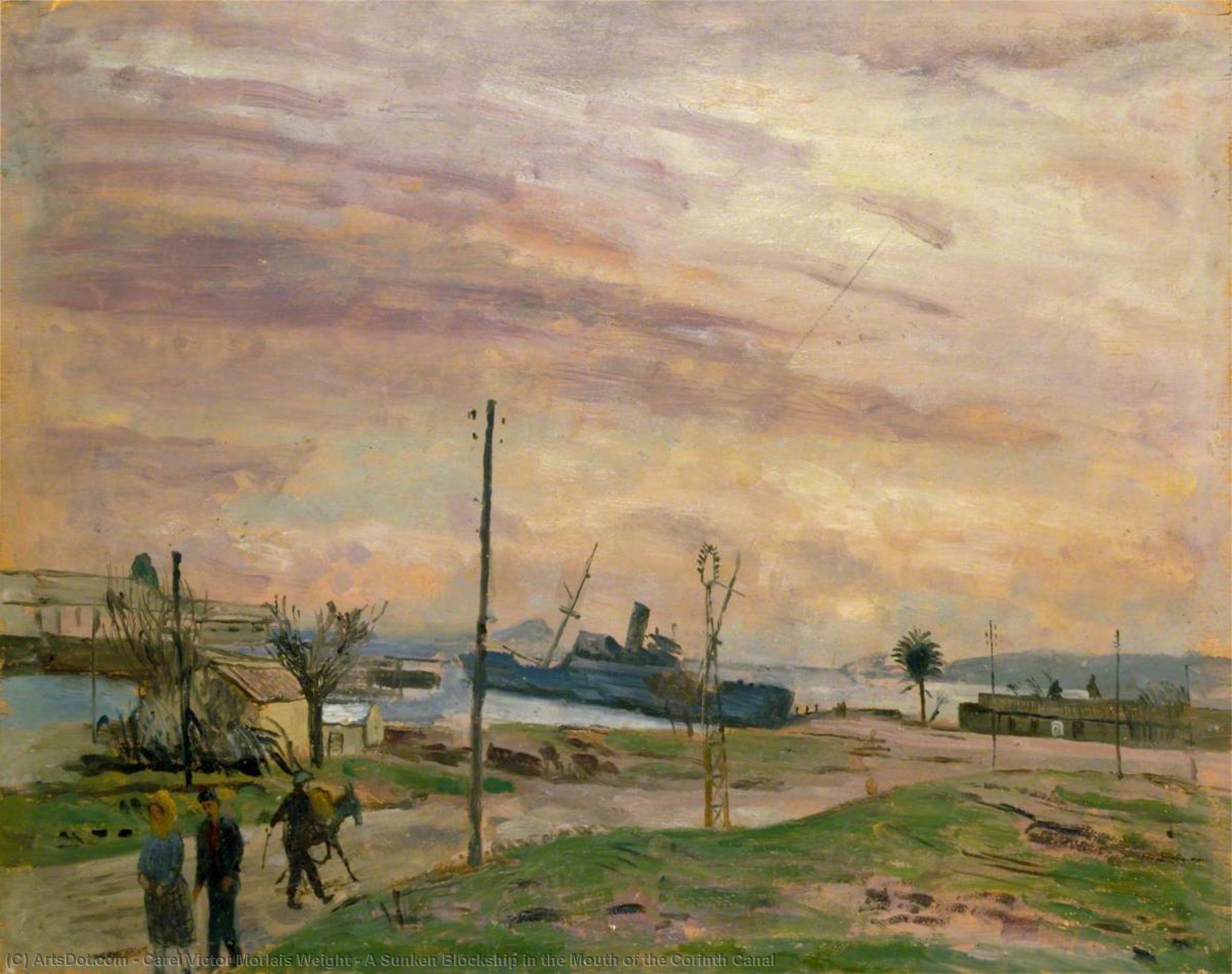 A Sunken Blockship In The Mouth Of The Corinth Canal — Carel Victor Morlais Weight