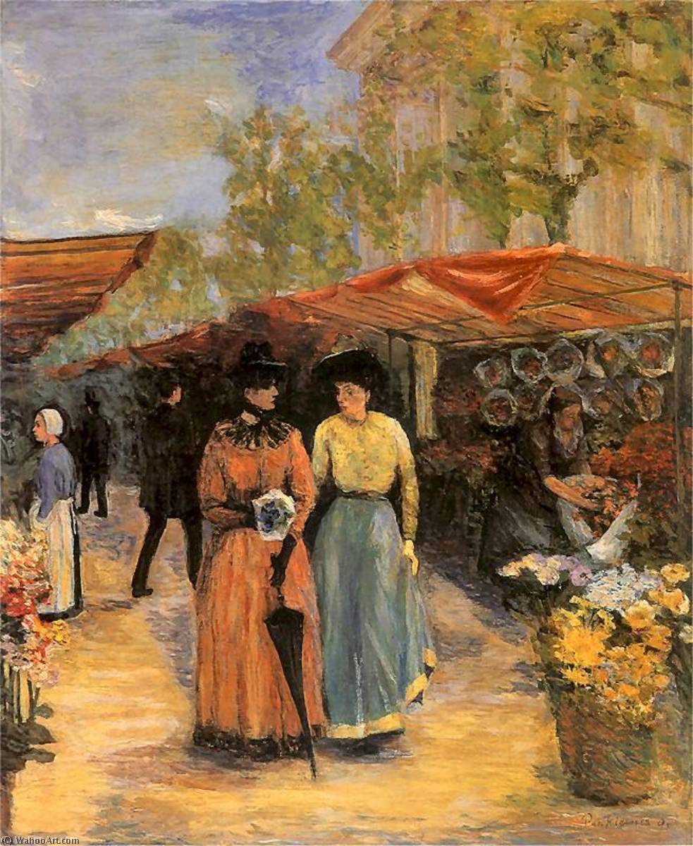 Flower Market At The Church Of St. Madeleine In Paris — Józef Pankiewicz