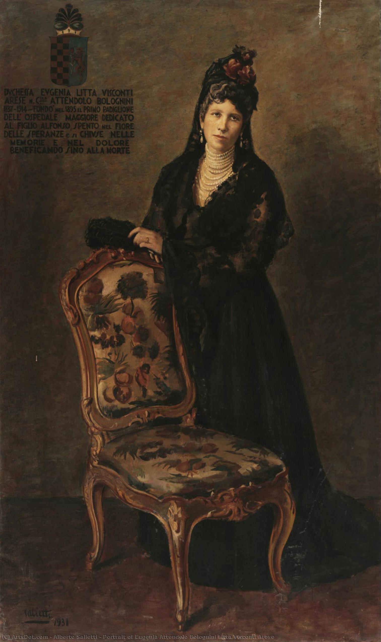 Portrait Of Eugenia Attendolo Bolognini Litta Visconti Arese — Alberto Salietti