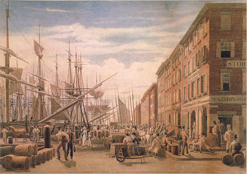 View Of South Street, From Maiden Lane, New York City — William James Bennett