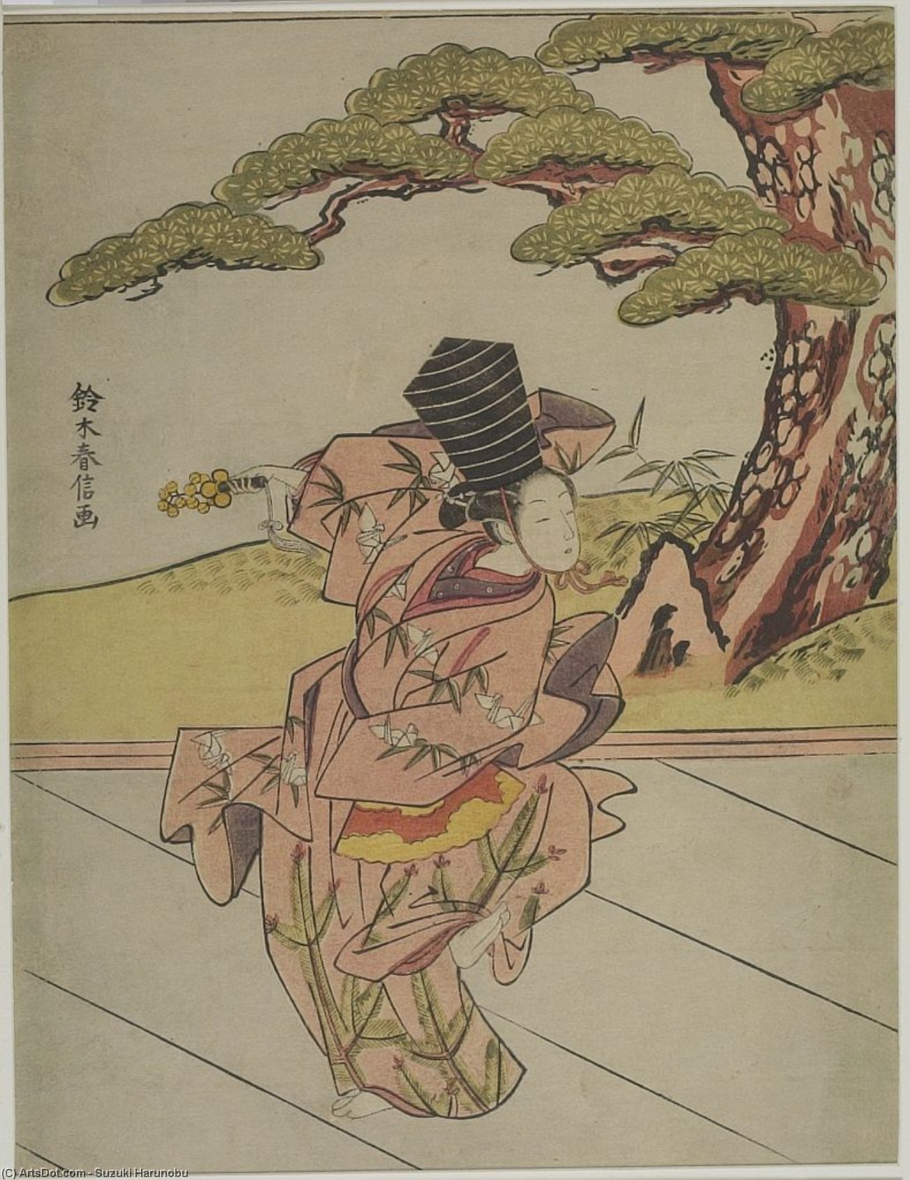 Woman Dancing Sanbasô — Suzuki Harunobu