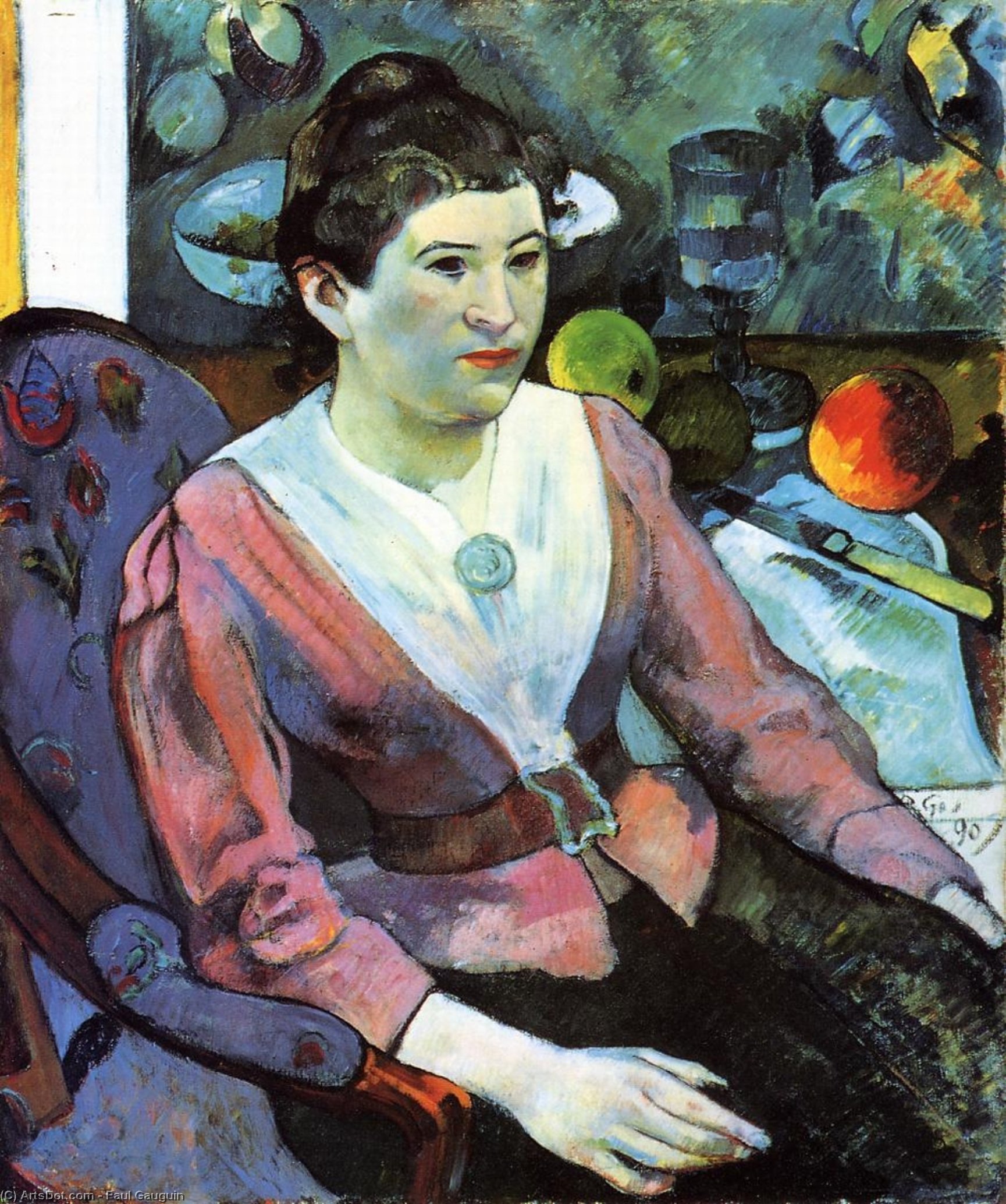 Portrait Of A Woman With Cezanne Still Life — Eugène Henri Paul Gauguin