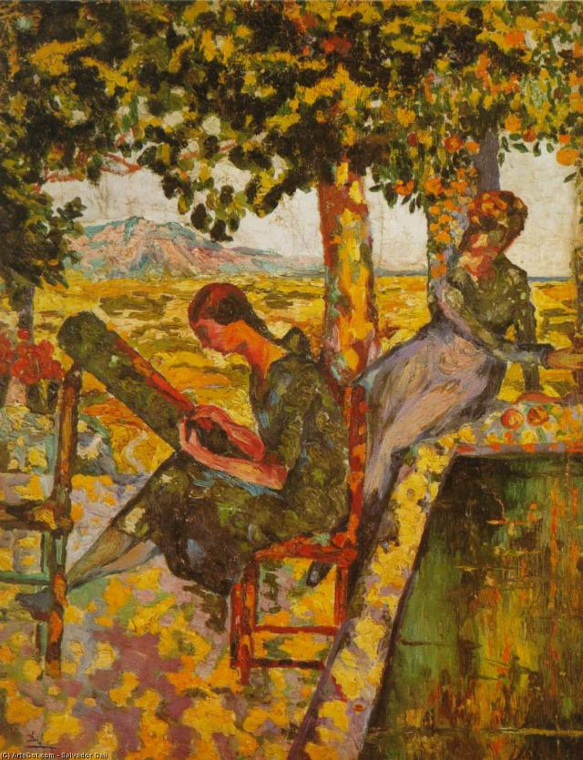 Jóvenes En Un Jardín, 1921 — Salvador Dalí