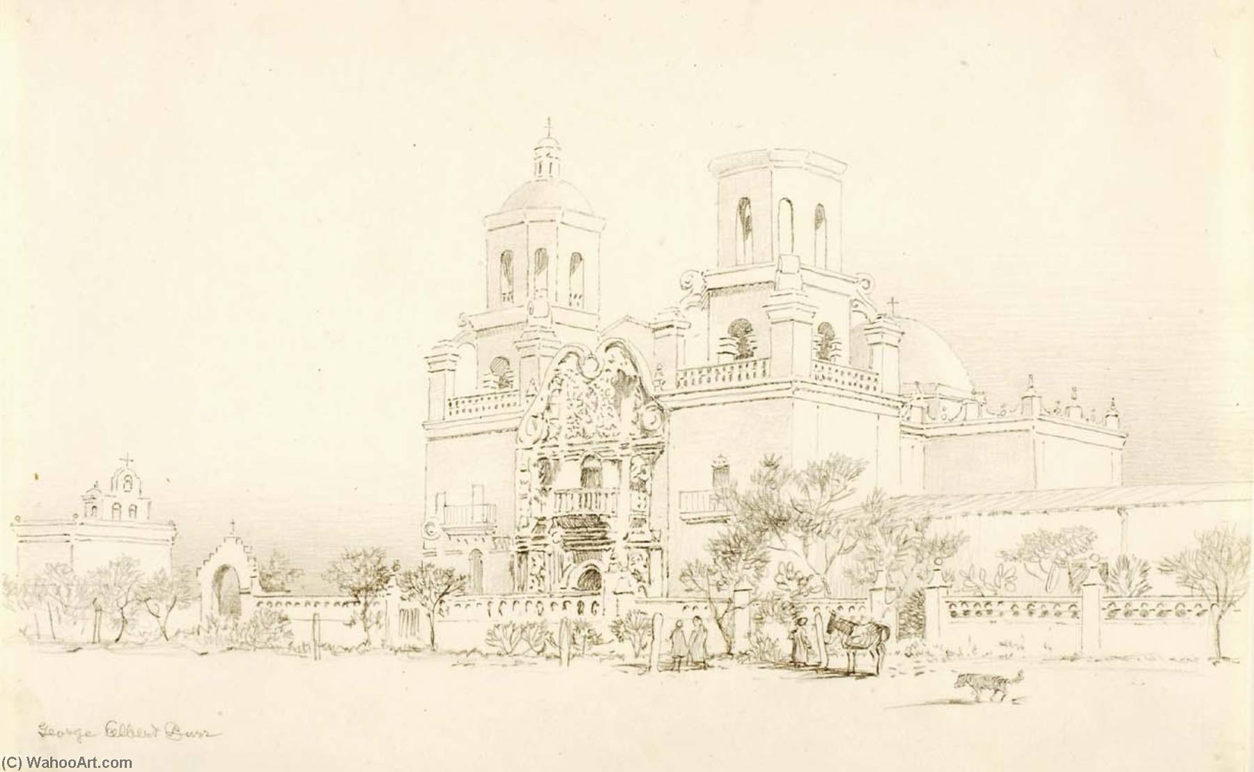 Untitled (transfer Drawing For San Xavier Mission, Tucson, Arizona) — George Elbert Burr