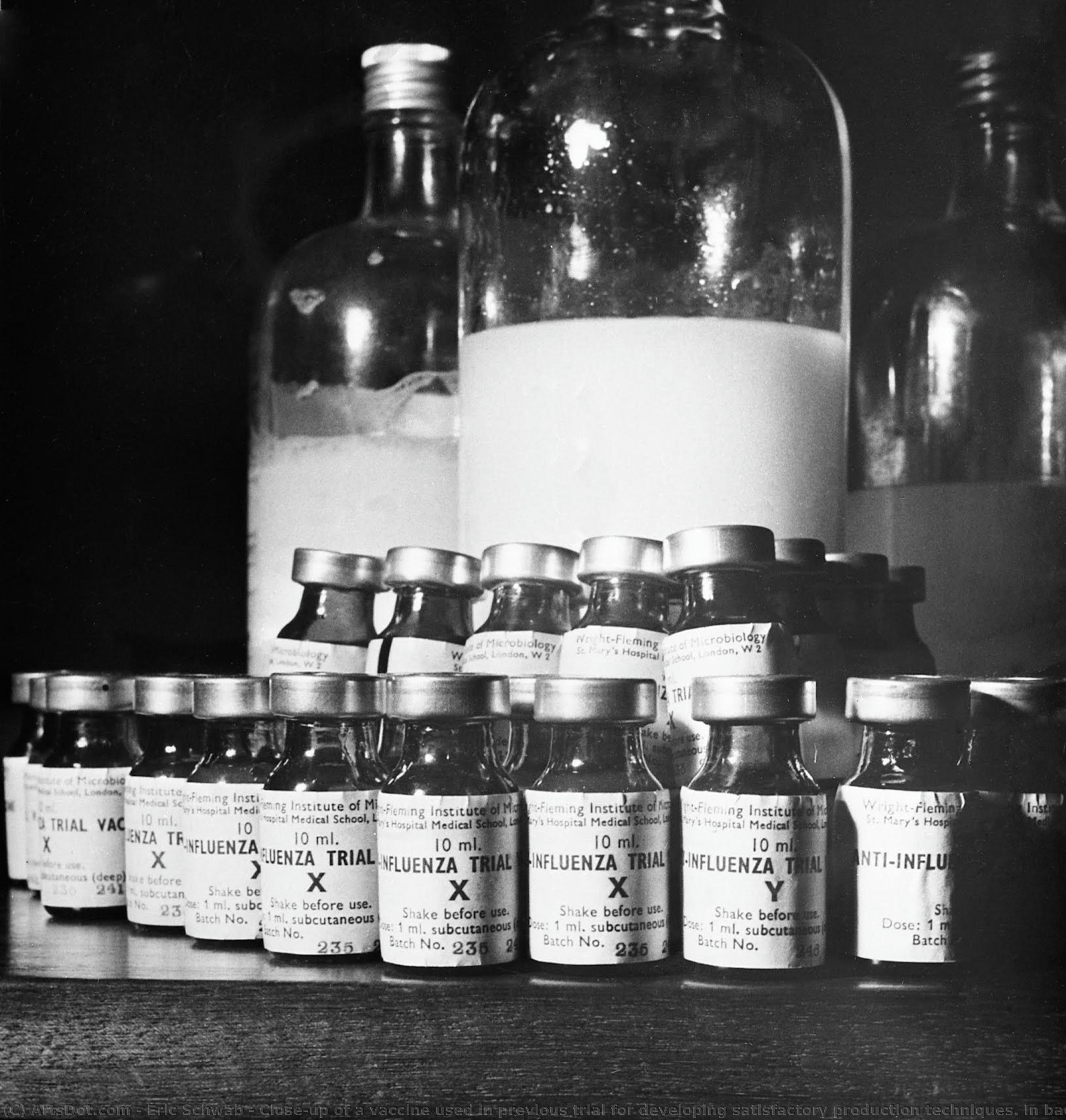 Close-up Of A Vaccine Used In Previous Trial For Developing Satisfactory Production Techniques. In Background Can Be Seen The Stock Solution — Éric Schwab