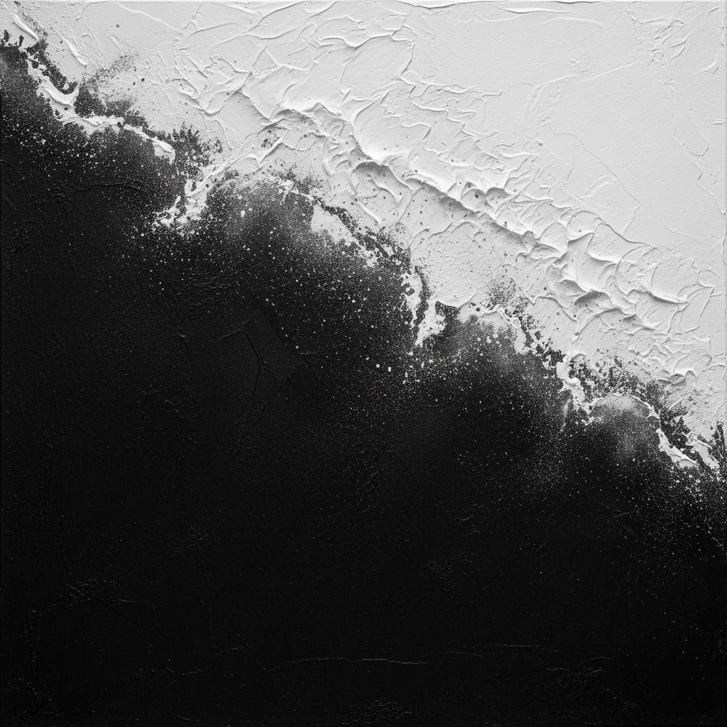Fragmented Silence: A Monochromatic Study Of Impasto Light And Infinite Void — David Moreau