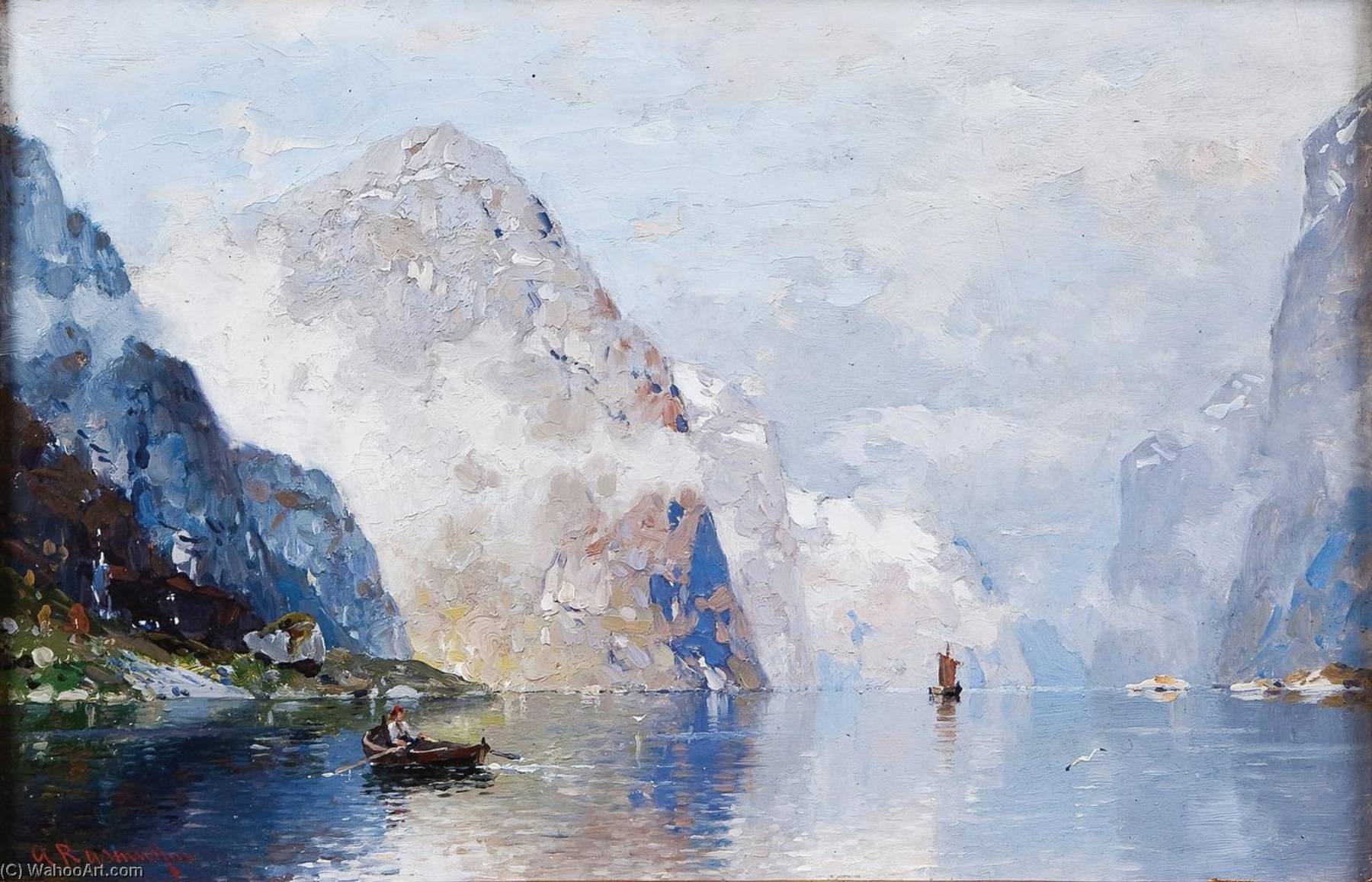 Fishermen On The Sognefjord — Georg Anton Rasmussen