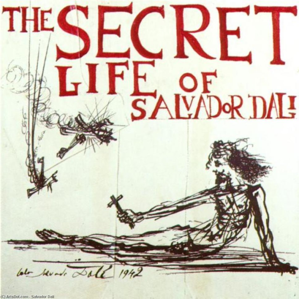 Diseño Para Un Póster De 'la Vida Secreta De Salvador Dalí', 1942 — Salvador Dalí