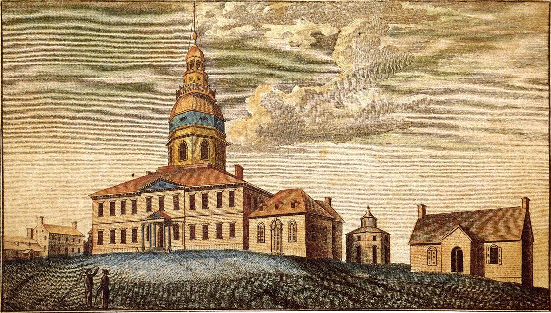 A Front View Of Statehouse At Annapolis — Charles Willson Peale